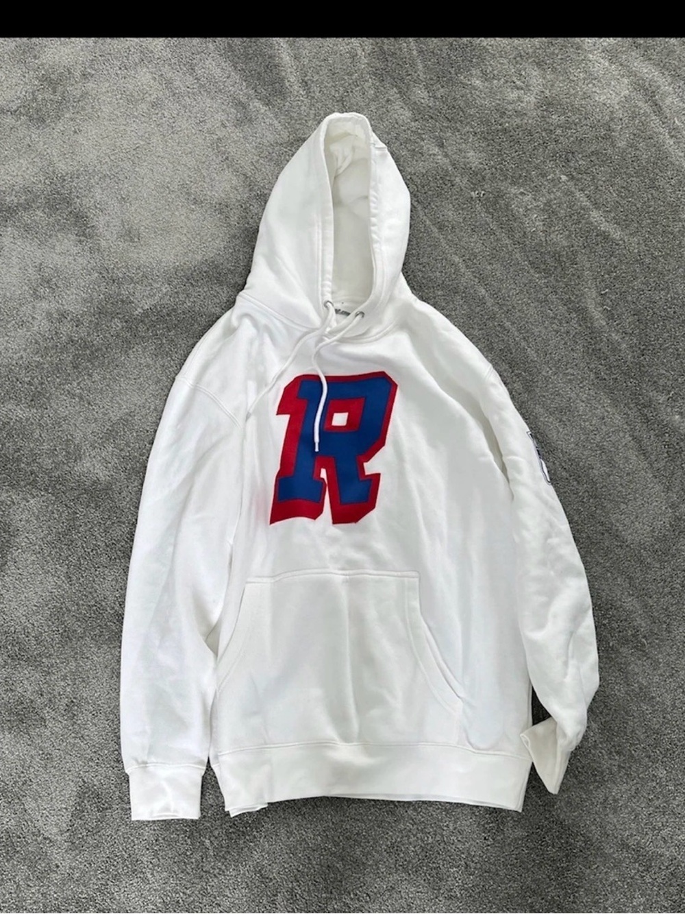 NHL Mens New York Rangers Hoodie Sweatshirt White Big R Logo Size XL